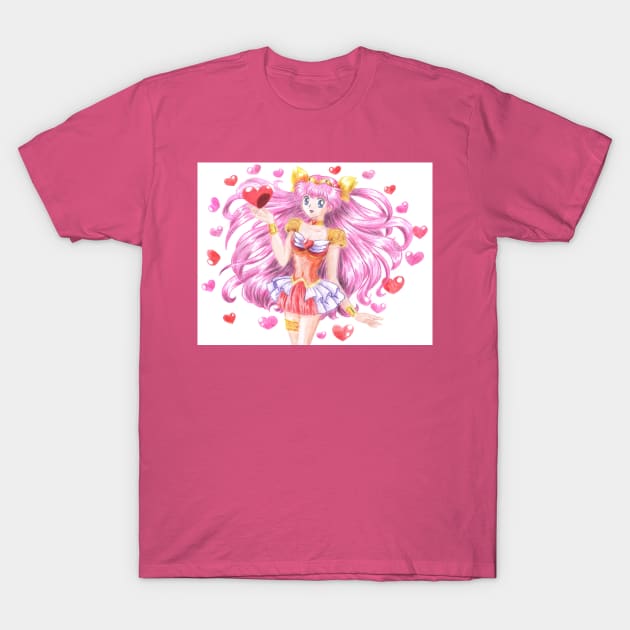 Wedding Peach Hearts Warrior of Love T-Shirt by eosofdawn